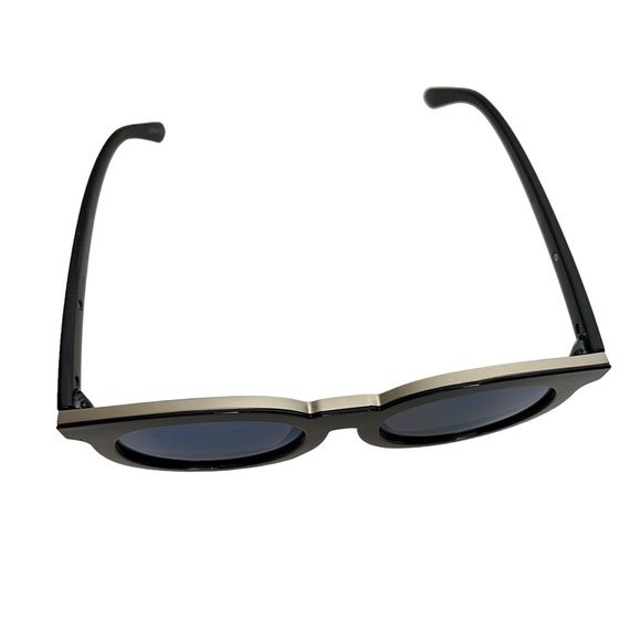 SUNGLASSES SUN GLASSES SHADES Black Silver Round Frames Plastic Arrow UV 400 - Picture 5 of 16